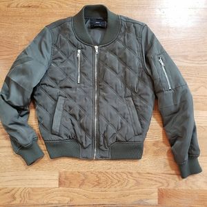 2/$25 Love Tree Olive Green Bomber Jacket sz M